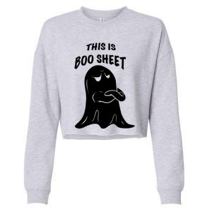 This Is Boo Sheet Funny Halloween Ghost Costume Gift Cropped Pullover Crew