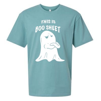 This Is Boo Sheet Funny Halloween Ghost Costume Gift Sueded Cloud Jersey T-Shirt