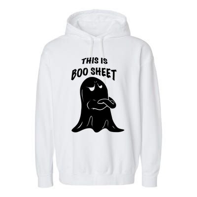 This Is Boo Sheet Funny Halloween Ghost Costume Gift Garment-Dyed Fleece Hoodie