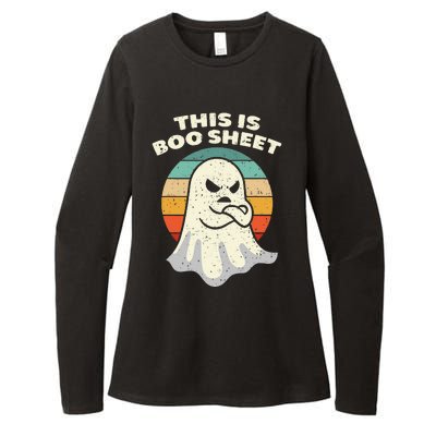 This Is Boo Sheet Ghost Retro Halloween Costume Men Women Womens CVC Long Sleeve Shirt