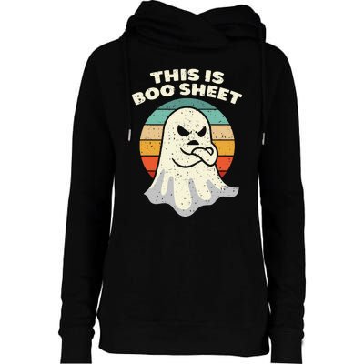 This Is Boo Sheet Ghost Retro Halloween Costume Men Women Womens Funnel Neck Pullover Hood