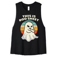 This Is Boo Sheet Ghost Retro Halloween Costume Men Women Women's Racerback Cropped Tank