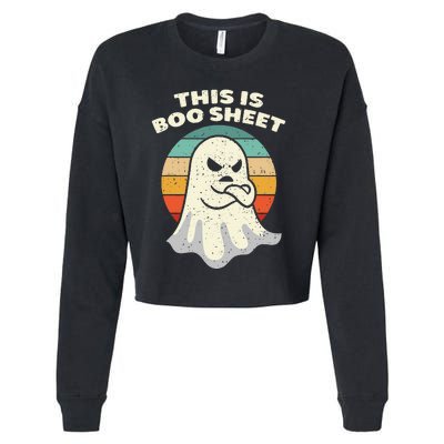 This Is Boo Sheet Ghost Retro Halloween Costume Men Women Cropped Pullover Crew