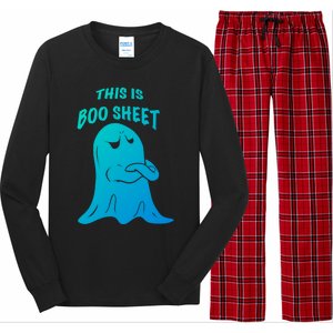 This Is Boo Sheet Funny Halloween Ghost Costume Gift Long Sleeve Pajama Set