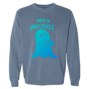 This Is Boo Sheet Funny Halloween Ghost Costume Gift Garment-Dyed Sweatshirt