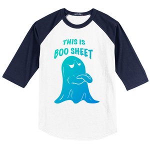 This Is Boo Sheet Funny Halloween Ghost Costume Gift Baseball Sleeve Shirt