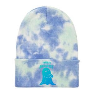 This Is Boo Sheet Funny Halloween Ghost Costume Gift Tie Dye 12in Knit Beanie