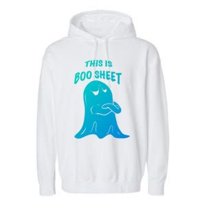 This Is Boo Sheet Funny Halloween Ghost Costume Gift Garment-Dyed Fleece Hoodie