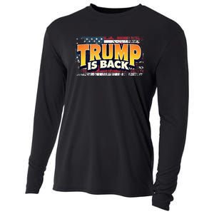 Trump Is Back Patriotic Design With American Flag 2024 47 Cooling Performance Long Sleeve Crew