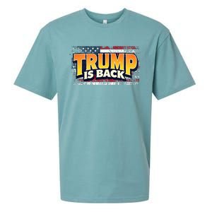 Trump Is Back Patriotic Design With American Flag 2024 47 Sueded Cloud Jersey T-Shirt