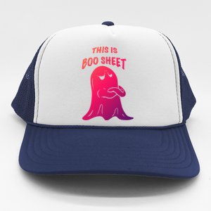 This Is Boo Sheet Funny Halloween Ghost Costume Gift Trucker Hat