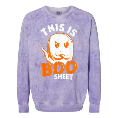 THIS IS BOO SHEET Funny Halloween Ghost Colorblast Crewneck Sweatshirt