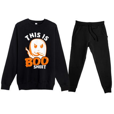 THIS IS BOO SHEET Funny Halloween Ghost Premium Crewneck Sweatsuit Set