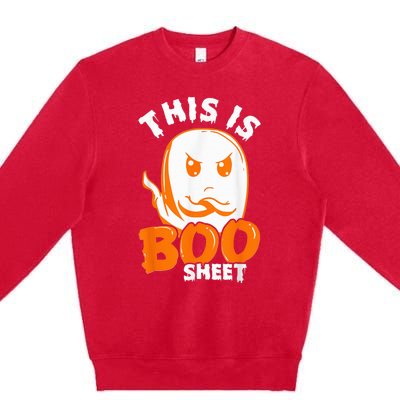 THIS IS BOO SHEET Funny Halloween Ghost Premium Crewneck Sweatshirt