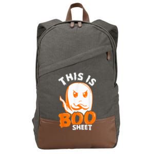 THIS IS BOO SHEET Funny Halloween Ghost Cotton Canvas Backpack