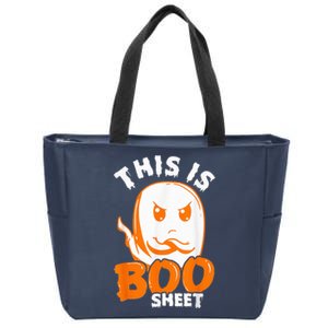 THIS IS BOO SHEET Funny Halloween Ghost Zip Tote Bag