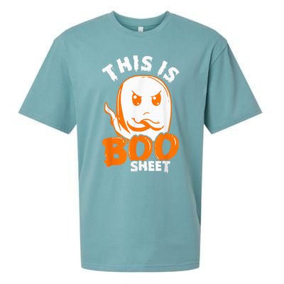 THIS IS BOO SHEET Funny Halloween Ghost Sueded Cloud Jersey T-Shirt