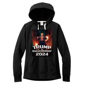 Trump Is Bulletproof 2024 Fight! Fight! Fight! Gift Women's Fleece Hoodie