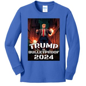 Trump Is Bulletproof 2024 Fight! Fight! Fight! Gift Kids Long Sleeve Shirt