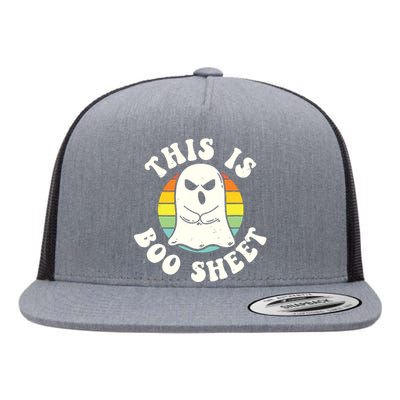 This Is Boo Sheet Ghost Retro Ghost Halloween Flat Bill Trucker Hat