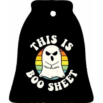 This Is Boo Sheet Ghost Retro Ghost Halloween Ceramic Bell Ornament