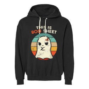 This Is Boo Sheet Funny Halloween Costumes Funny Halloween Garment-Dyed Fleece Hoodie