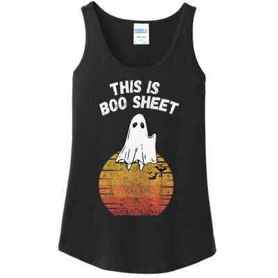 This Is Boo Sheet Ghost Retro Halloween Easy Costume Ladies Essential Tank