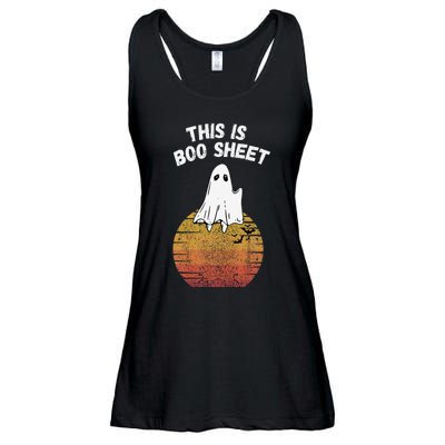 This Is Boo Sheet Ghost Retro Halloween Easy Costume Ladies Essential Flowy Tank