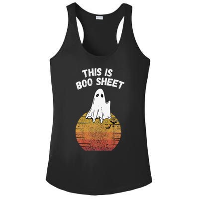 This Is Boo Sheet Ghost Retro Halloween Easy Costume Ladies PosiCharge Competitor Racerback Tank