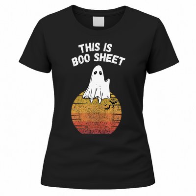 This Is Boo Sheet Ghost Retro Halloween Easy Costume Women's T-Shirt