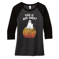 This Is Boo Sheet Ghost Retro Halloween Easy Costume Women's Tri-Blend 3/4-Sleeve Raglan Shirt