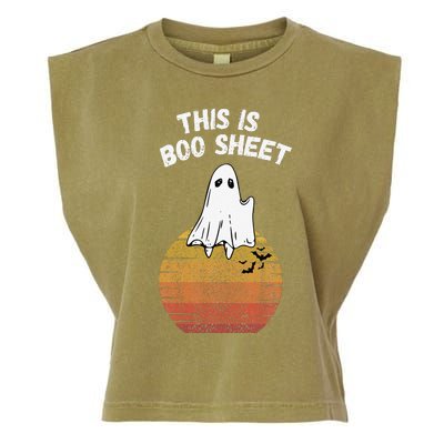 This Is Boo Sheet Ghost Retro Halloween Easy Costume Garment-Dyed Women's Muscle Tee