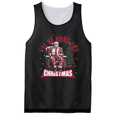 Trump ILl Be Home For Christmas Humorous Trump Christmas Mesh Reversible Basketball Jersey Tank