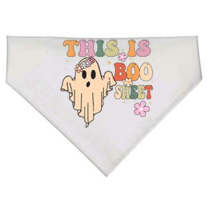 This Is Boo Sheet Ghost Groovy Floral Halloween Costume Gift USA-Made Doggie Bandana