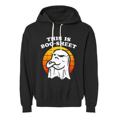 This Is Boosheet Halloween Ghost Funny Garment-Dyed Fleece Hoodie