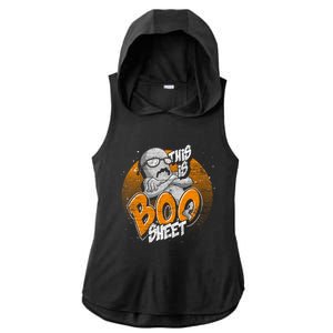 This Is Boo Sheet Funny Halloween Costume Ghost Gift Ladies PosiCharge Tri-Blend Wicking Draft Hoodie Tank