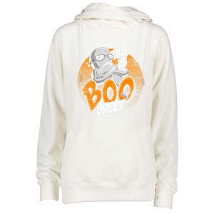 This Is Boo Sheet Funny Halloween Costume Ghost Gift Womens Funnel Neck Pullover Hood