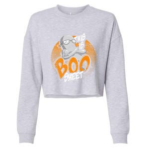 This Is Boo Sheet Funny Halloween Costume Ghost Gift Cropped Pullover Crew