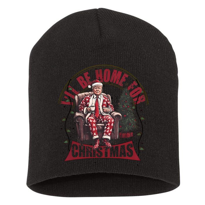 Trump ILl Be Home For Christmas Humorous Trump Christmas Short Acrylic Beanie