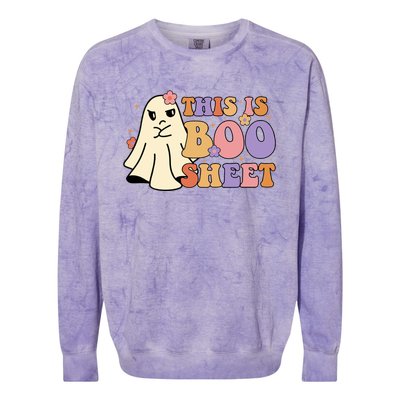 This Is Boo Sheet Ghost Groovy Halloween Costume Gift Colorblast Crewneck Sweatshirt