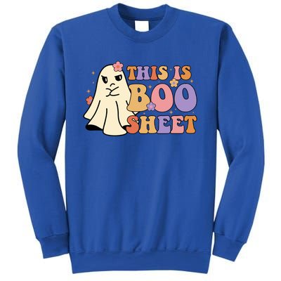 This Is Boo Sheet Ghost Groovy Halloween Costume Gift Sweatshirt