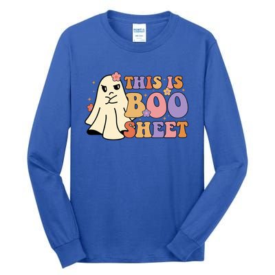 This Is Boo Sheet Ghost Groovy Halloween Costume Gift Tall Long Sleeve T-Shirt