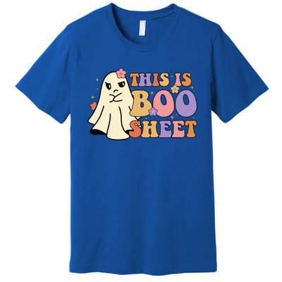 This Is Boo Sheet Ghost Groovy Halloween Costume Gift Premium T-Shirt