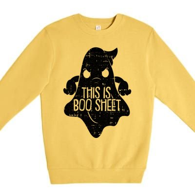 This Is Boo Sheet Lazy Halloween Costume Funny Ghost Pun Gift Premium Crewneck Sweatshirt