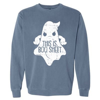 This Is Boo Sheet Lazy Halloween Costume Funny Ghost Pun Gift Garment-Dyed Sweatshirt