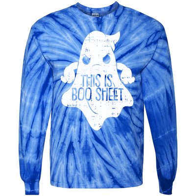 This Is Boo Sheet Lazy Halloween Costume Funny Ghost Pun Gift Tie-Dye Long Sleeve Shirt