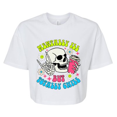 Tally I’Ll But Totally Chill Funny Halloween Skull Coffee Great Gift Bella+Canvas Jersey Crop Tee