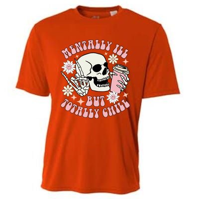 Tally I’Ll But Totally Chill Funny Halloween Skull Coffee Gift Cooling Performance Crew T-Shirt