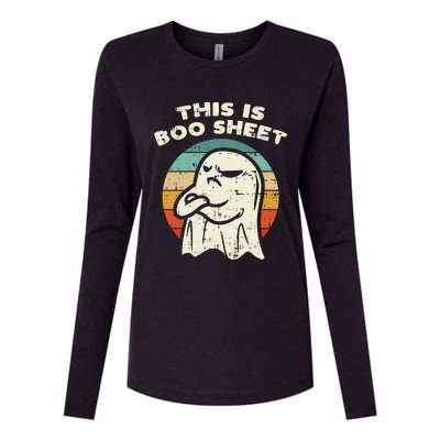 This Is Boo Sheet Ghost Retro Halloween Costume Womens Cotton Relaxed Long Sleeve T-Shirt