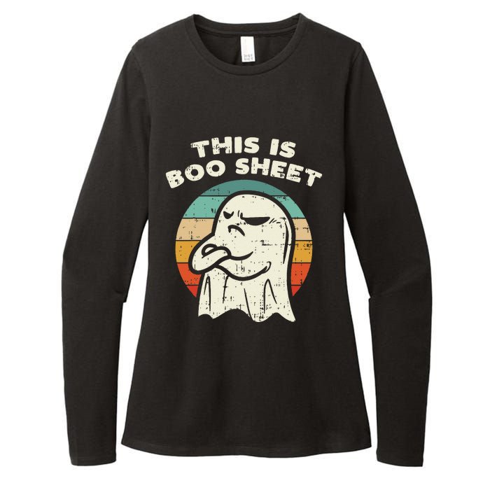 This Is Boo Sheet Ghost Retro Halloween Costume Womens CVC Long Sleeve Shirt